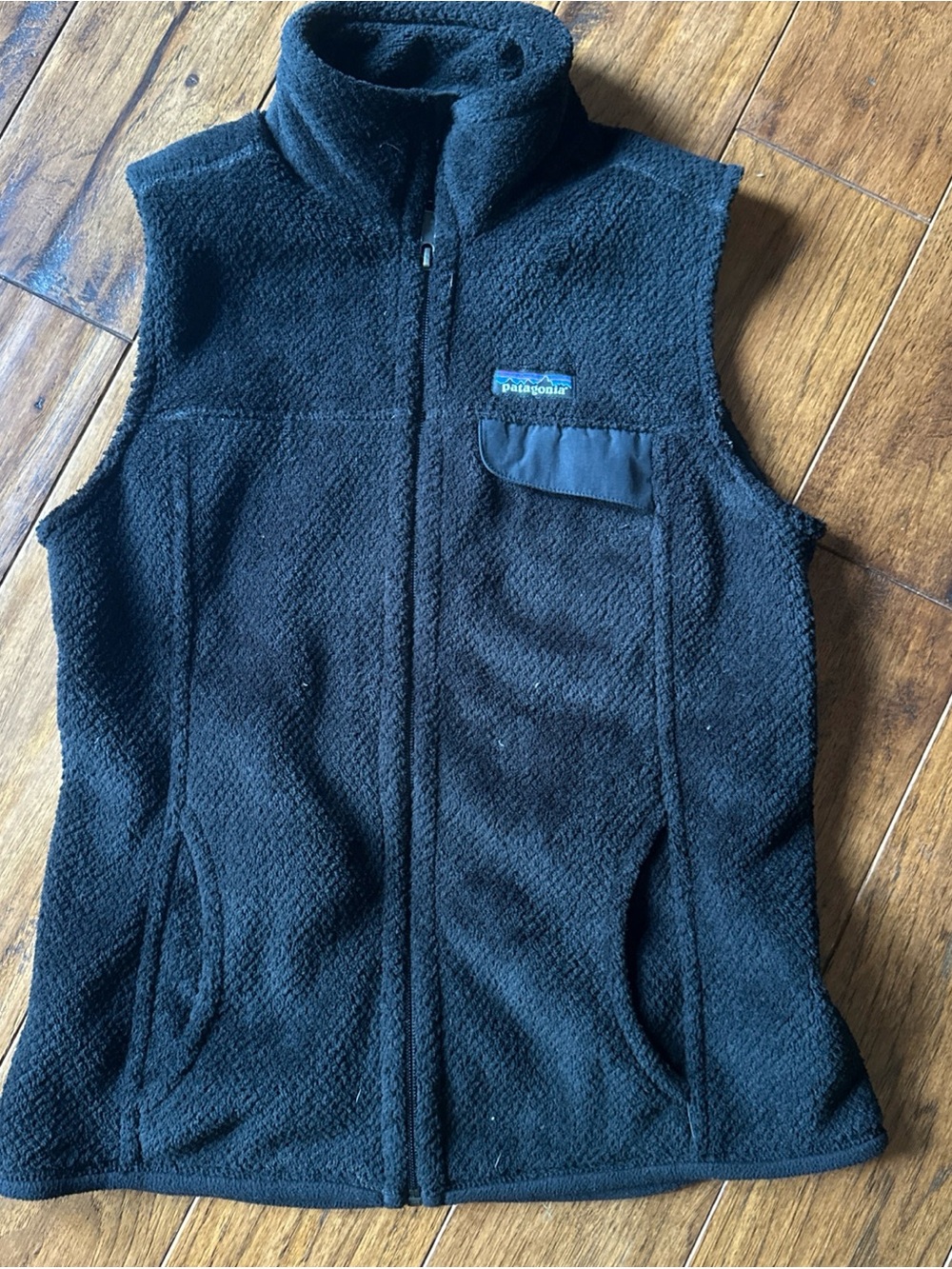 Patagonia Re-Tool Fleece Vest Women MD Black Polartec Thermal Pro Zip Pockets